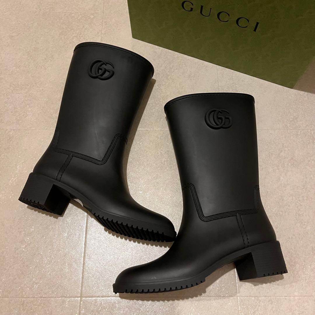 グッチ 未使用 GGマーモント レインブーツ