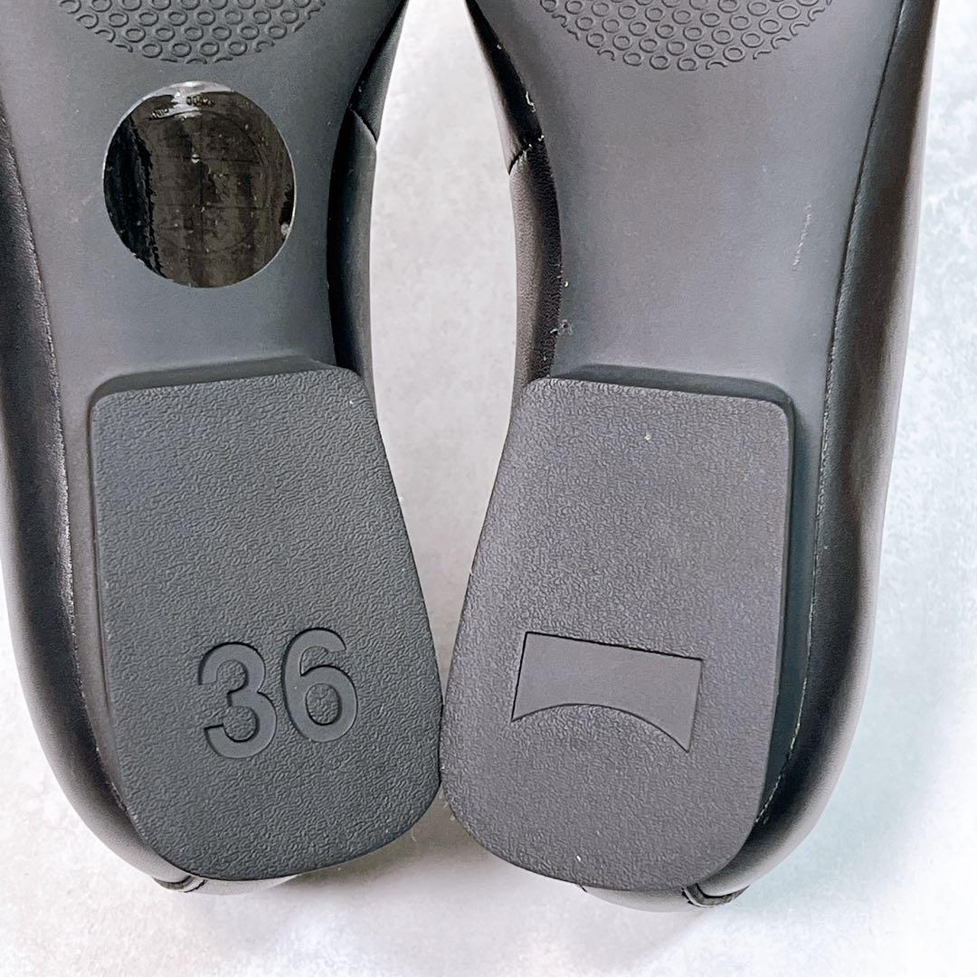 ☆未使用級☆【カンペール 】カシマイラ (36) フラットシューズ　Vカット　黒