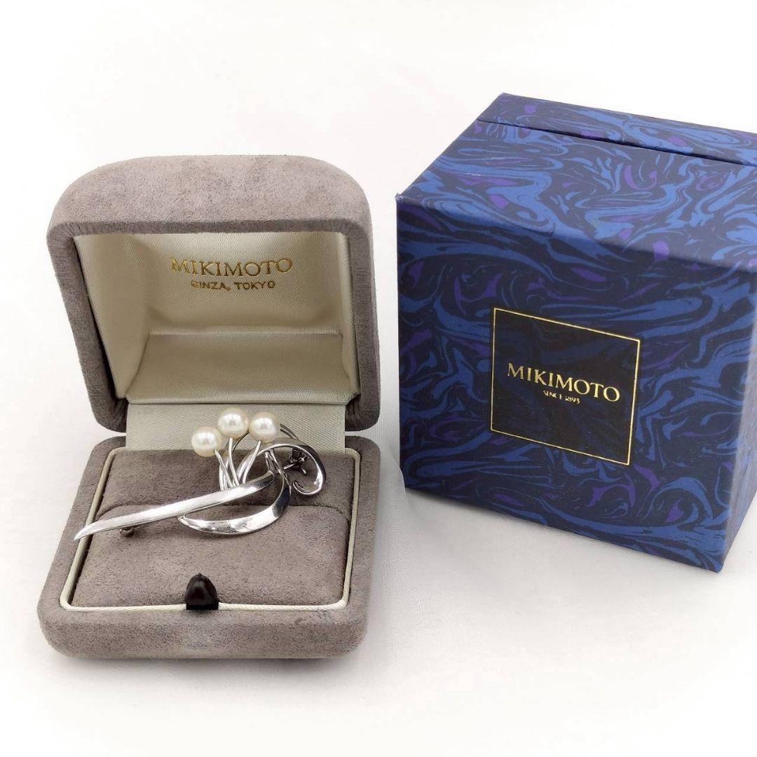 919 MIKIMOTO 真珠付 シルバー ブローチ 刻印あり 店舗にて洗浄済