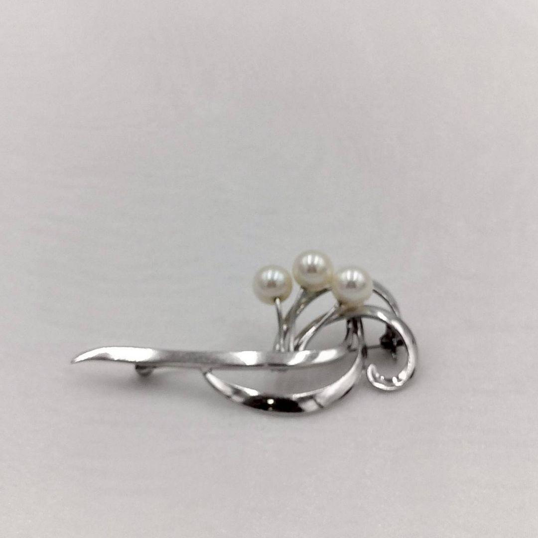 919 MIKIMOTO 真珠付 シルバー ブローチ 刻印あり 店舗にて洗浄済