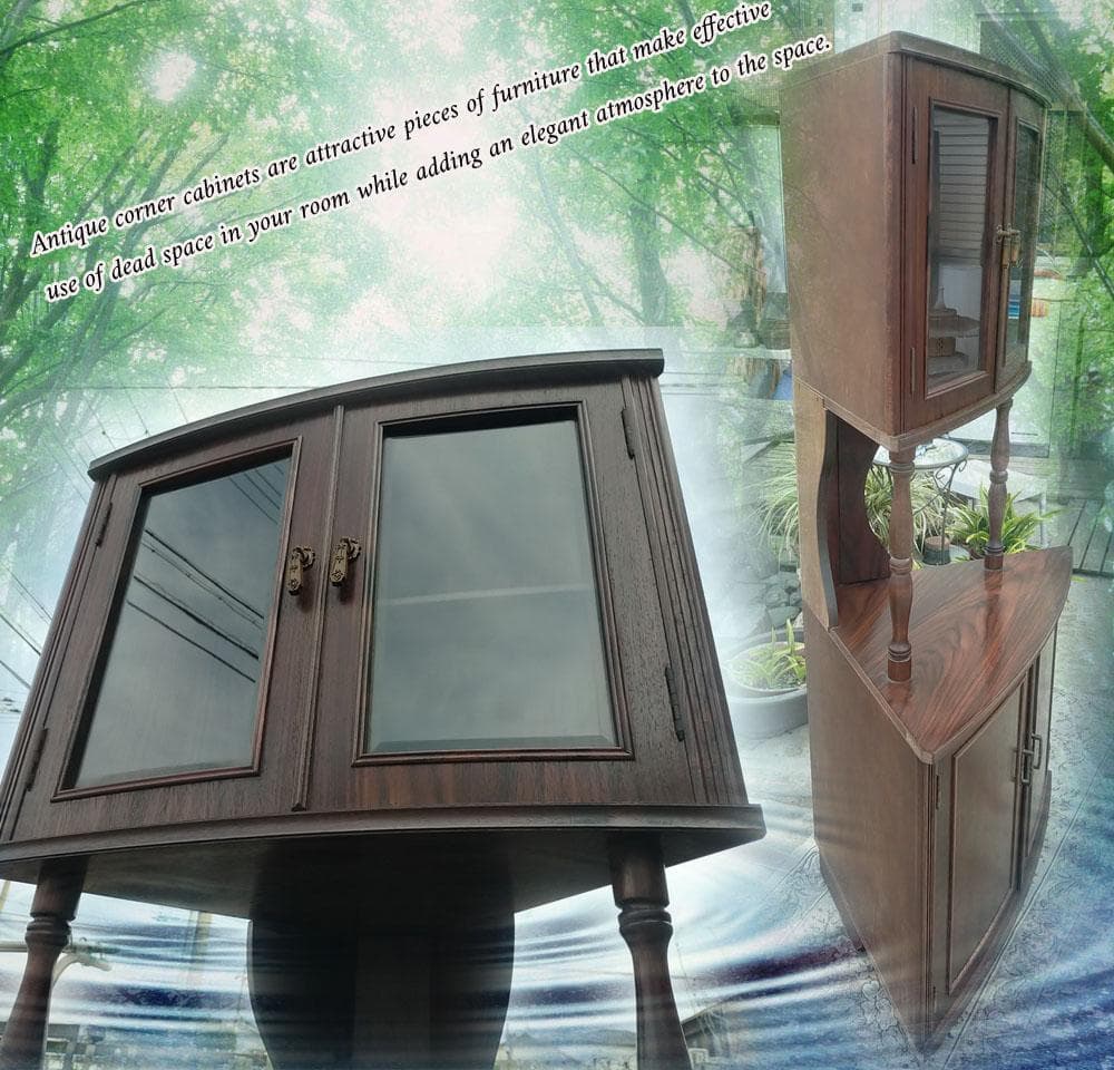 アンティーク☆コーナーキャビネット☆たのメル便《全国一律配送/設置料込み》