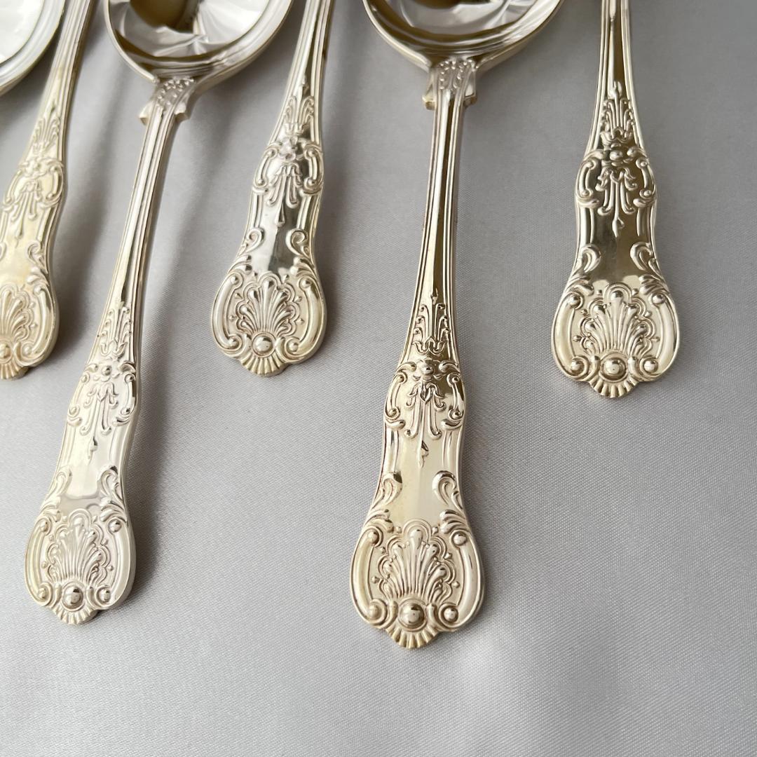 【Roberts & Belk】 クイーンズパターン コンソメスプーン 8本