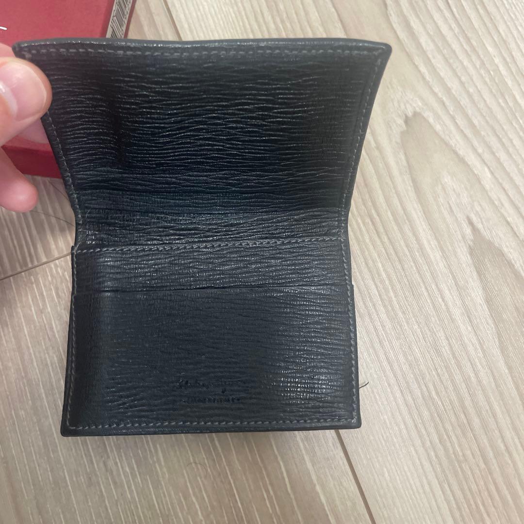 Salvatore Ferragamo 黒 レザー 名刺入れ