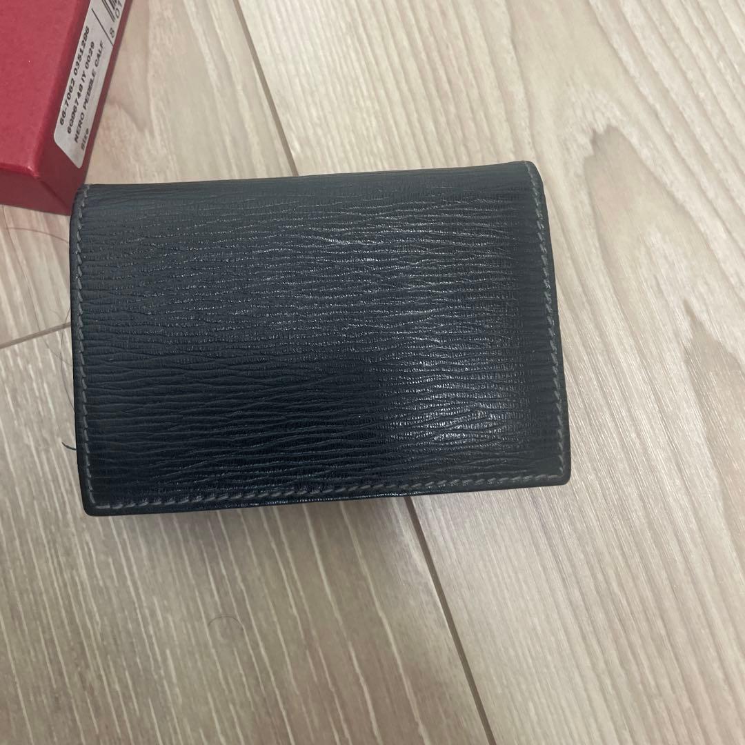 Salvatore Ferragamo 黒 レザー 名刺入れ