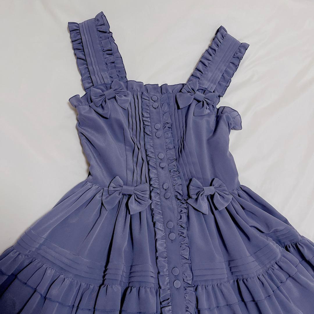 【morphose】ピンタックティアードJSK ブルーグレー