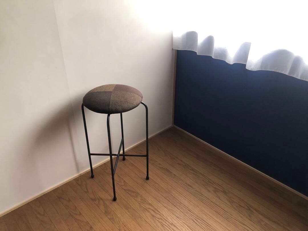 古家具 鉄無垢フレーム パッチワーク ハイスツール カウンターチェア ① 北欧