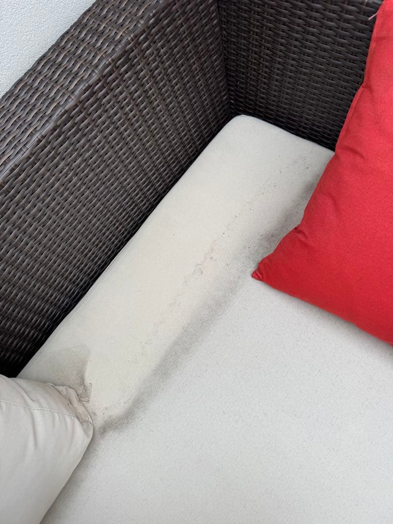 屋外用ガーデンソファ ラタン調 撥水 防水 汚れあり