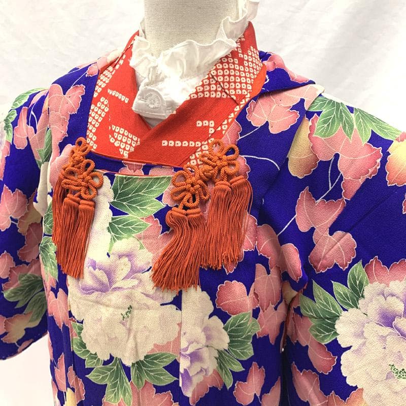 411ag21■正月 三歳 五歳 女児 アンティーク 着物&袖付き被布■良好