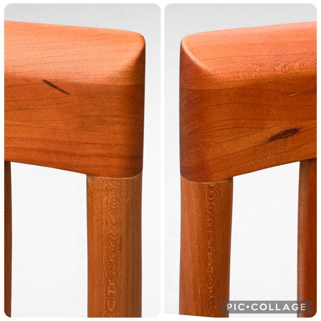 ①美品 ナガノインテリア 高級本革チェア DC322 ブラックチェリー