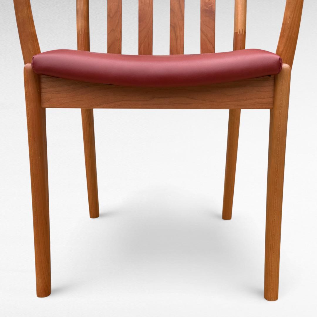 ①美品 ナガノインテリア 高級本革チェア DC322 ブラックチェリー