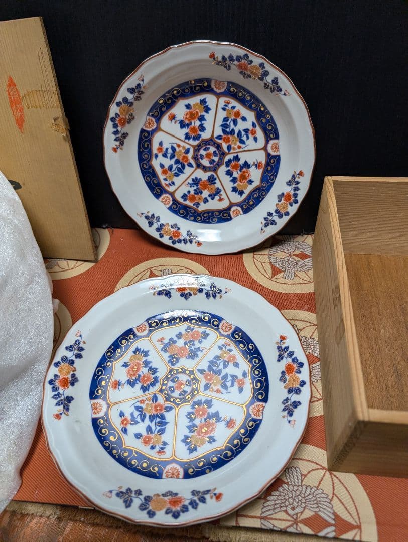 和皿 庫山窯、金彩皿5枚セット未使用