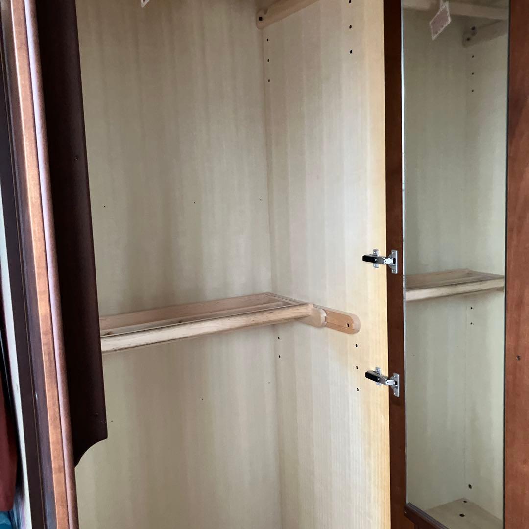 ダークブラウン木製洋服タンス　府中家具