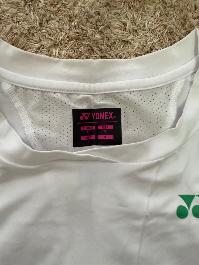 YONEX ホワイトTシャツ グリーンスカート Lサイズ テニスウェア