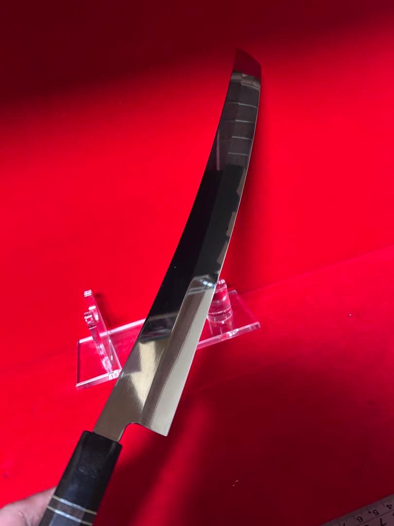 包丁　先丸型　尺三　鏡面仕上げ　切味抜群　箱付　未使用品