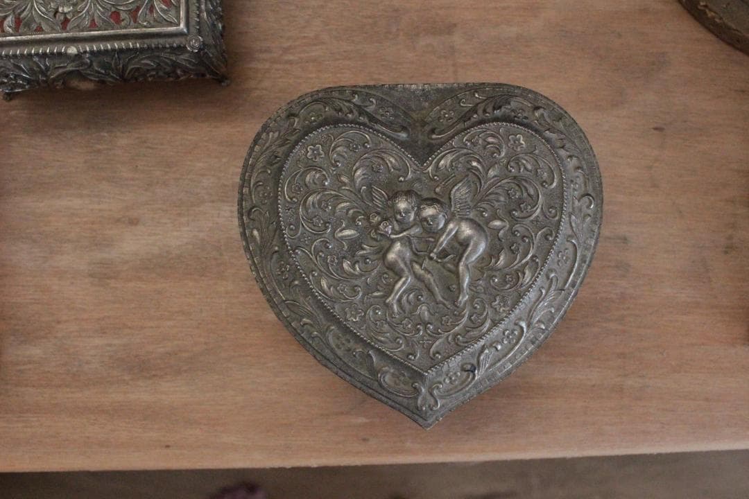 装飾ジュエリーボックス・天使ハート/フランスアンティーク