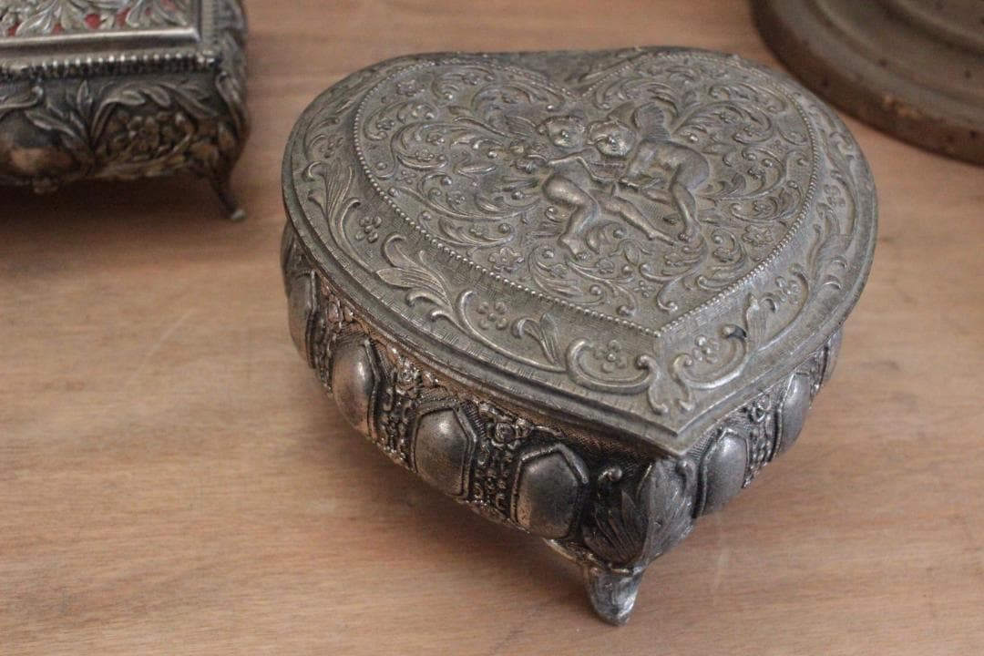 装飾ジュエリーボックス・天使ハート/フランスアンティーク