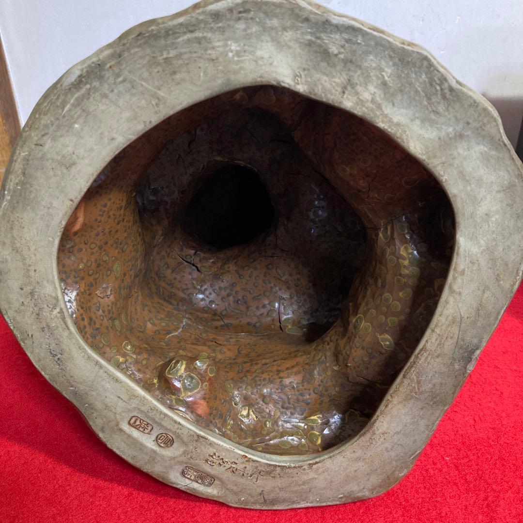 遠州七窯　福岡筑前高取焼　鷹置物　　　　　元祖高取焼　七十卯翁　◯高英一刻印あり