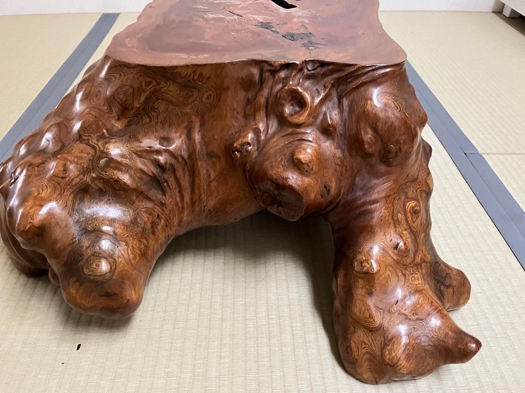 座卓、テーブル、木根花台、大型飾り台、切り株、無垢材、盆栽台、玄関、茶室