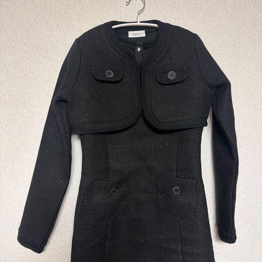 Darich ツイードアンサンブルノースリミニワンピース