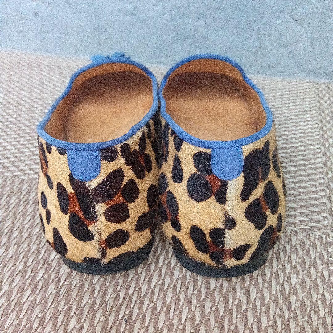 【美品】Chatelles シャテル フラットパンプス レオパードハラコ36.5