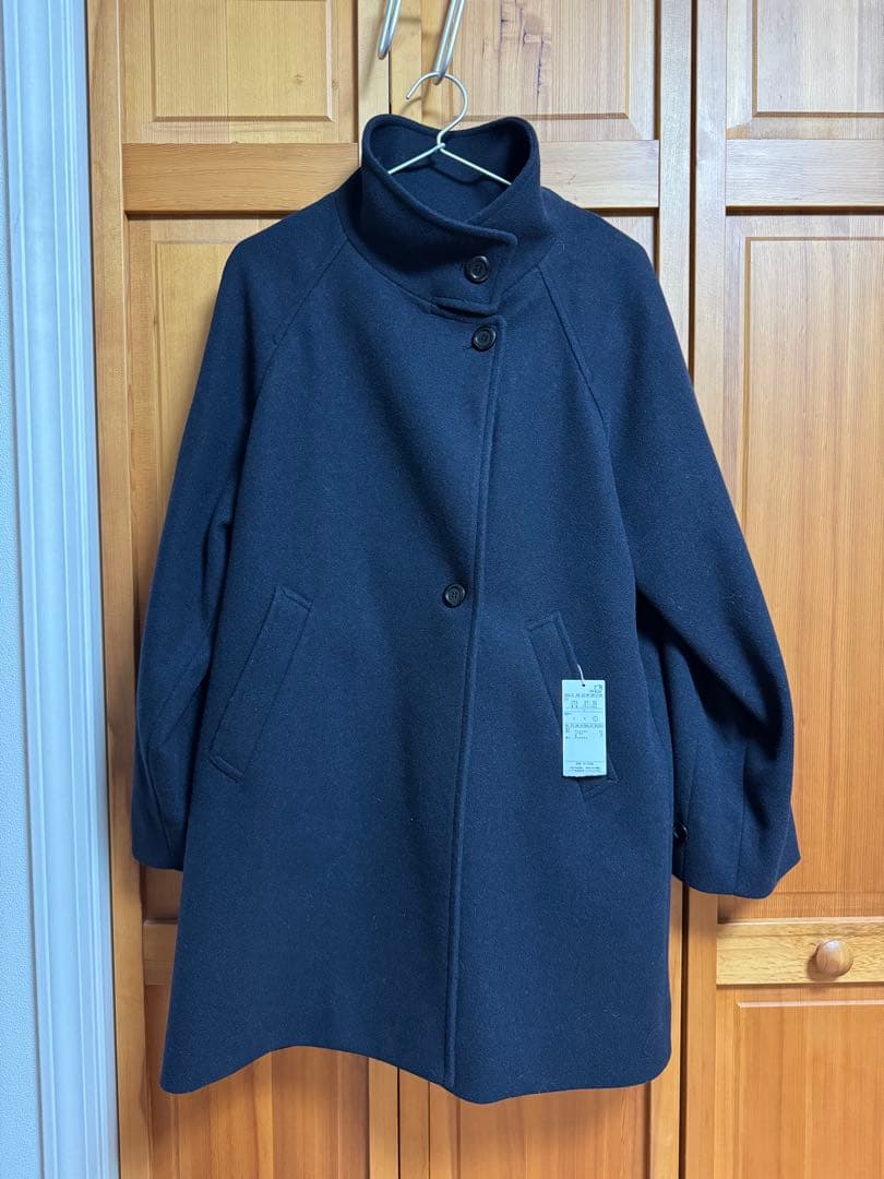 新品未使用品　any SiS ウールライクスタンドカラー ミドルコート ネイビー