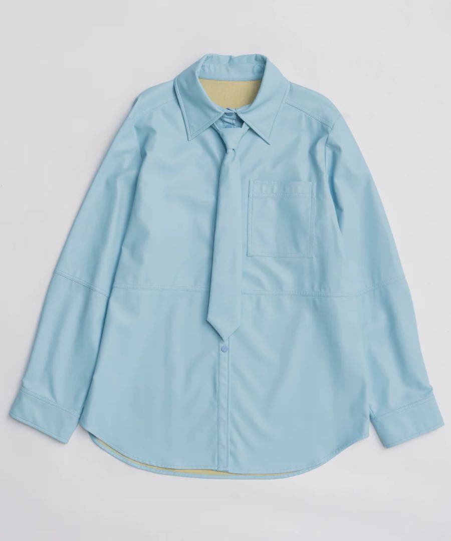 【新品未使用】Vegan Leather Tie Shirt
