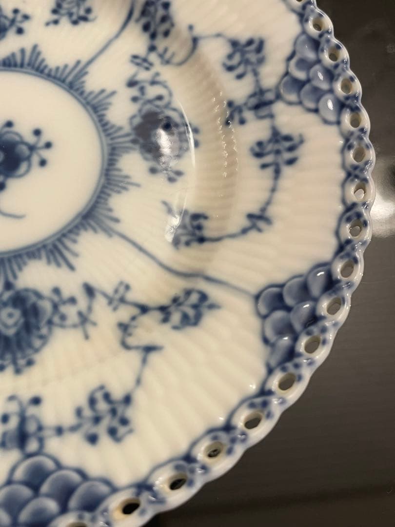 ロイヤルコペンハーゲン ブルーフルーテッド フルレース プレート 15cm