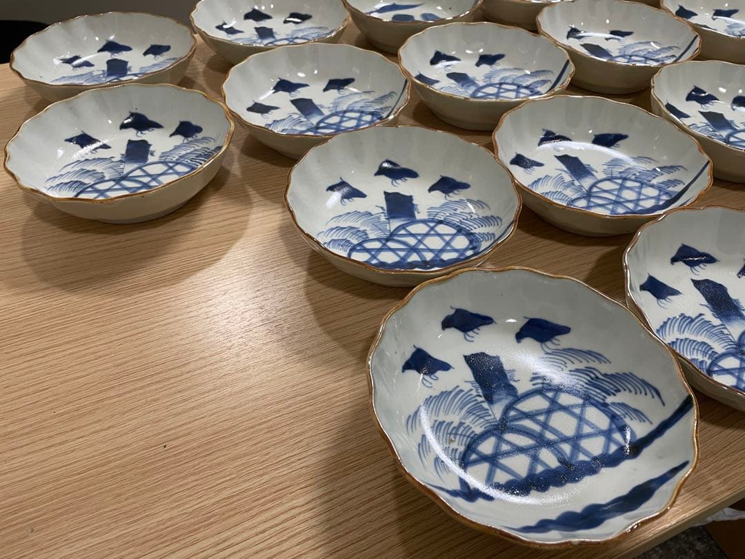 染付 なます皿 古伊万里 古美術 古道具 アンティーク 18枚 まとめ