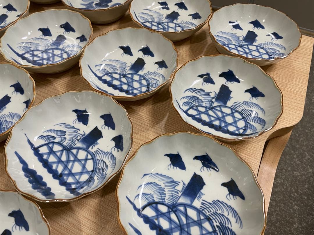 染付 なます皿 古伊万里 古美術 古道具 アンティーク 18枚 まとめ