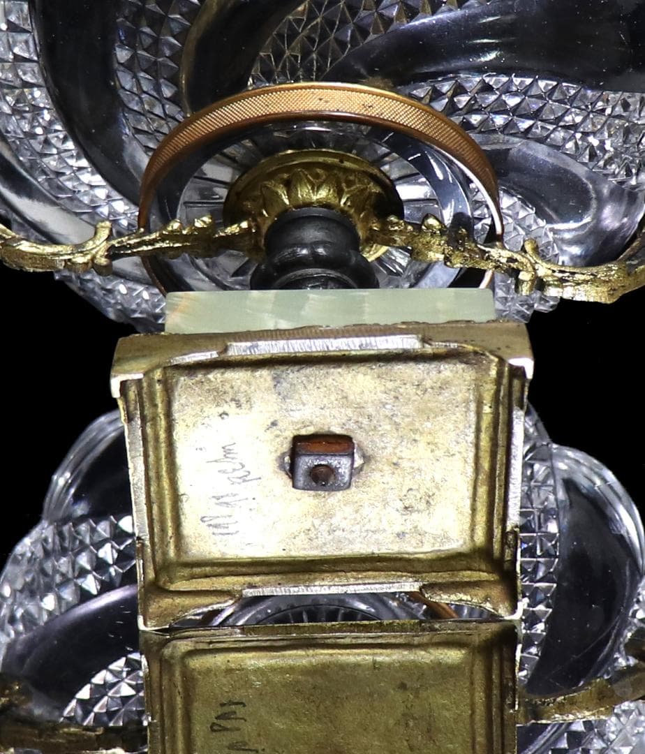 オールド・バカラ 博物館級 大型30cm センターピース 花瓶&コンポート大理石