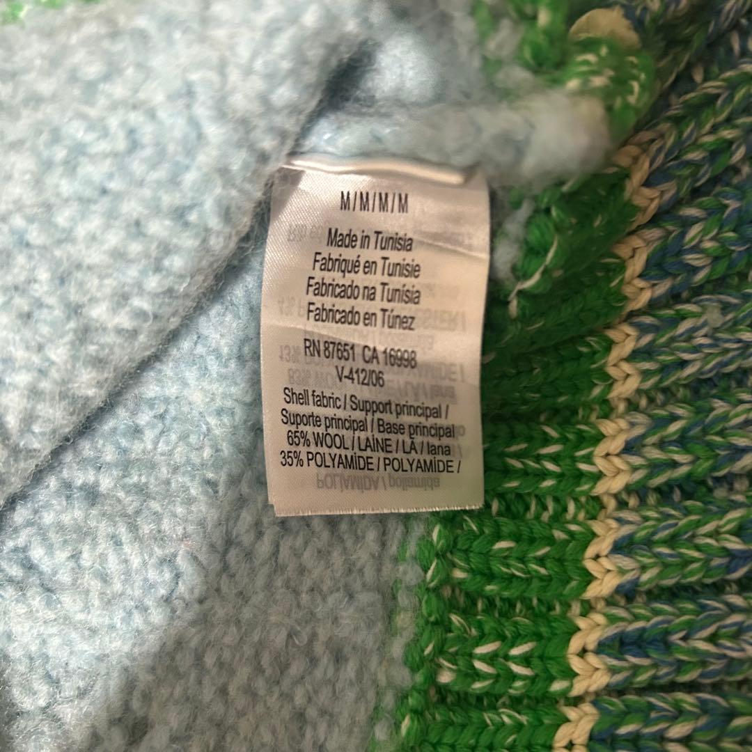 完売品 Lacoste デコラティブリブニットチルデンセーター ウール ロゴあり