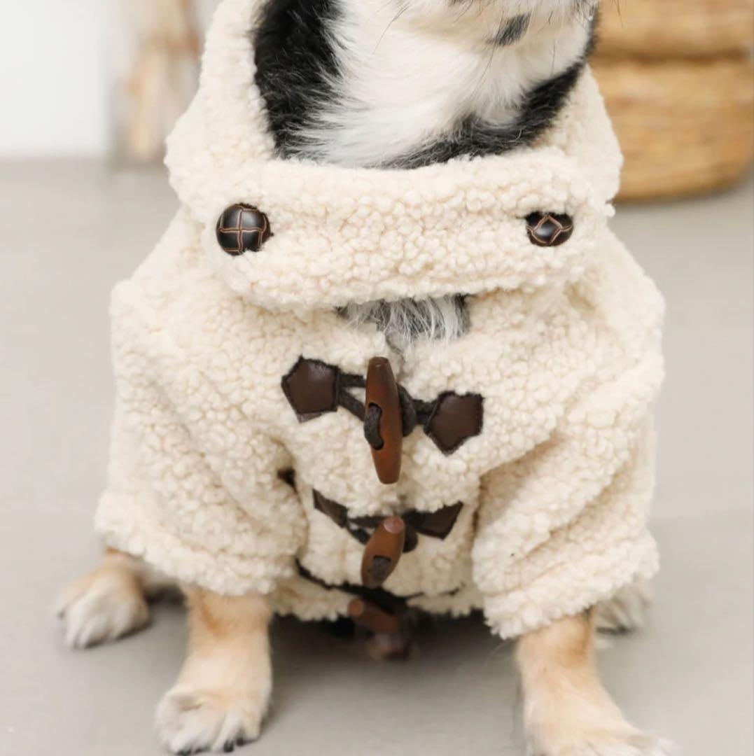 モンシェリ　ダッフルコート　犬服　アイボリーMサイズ