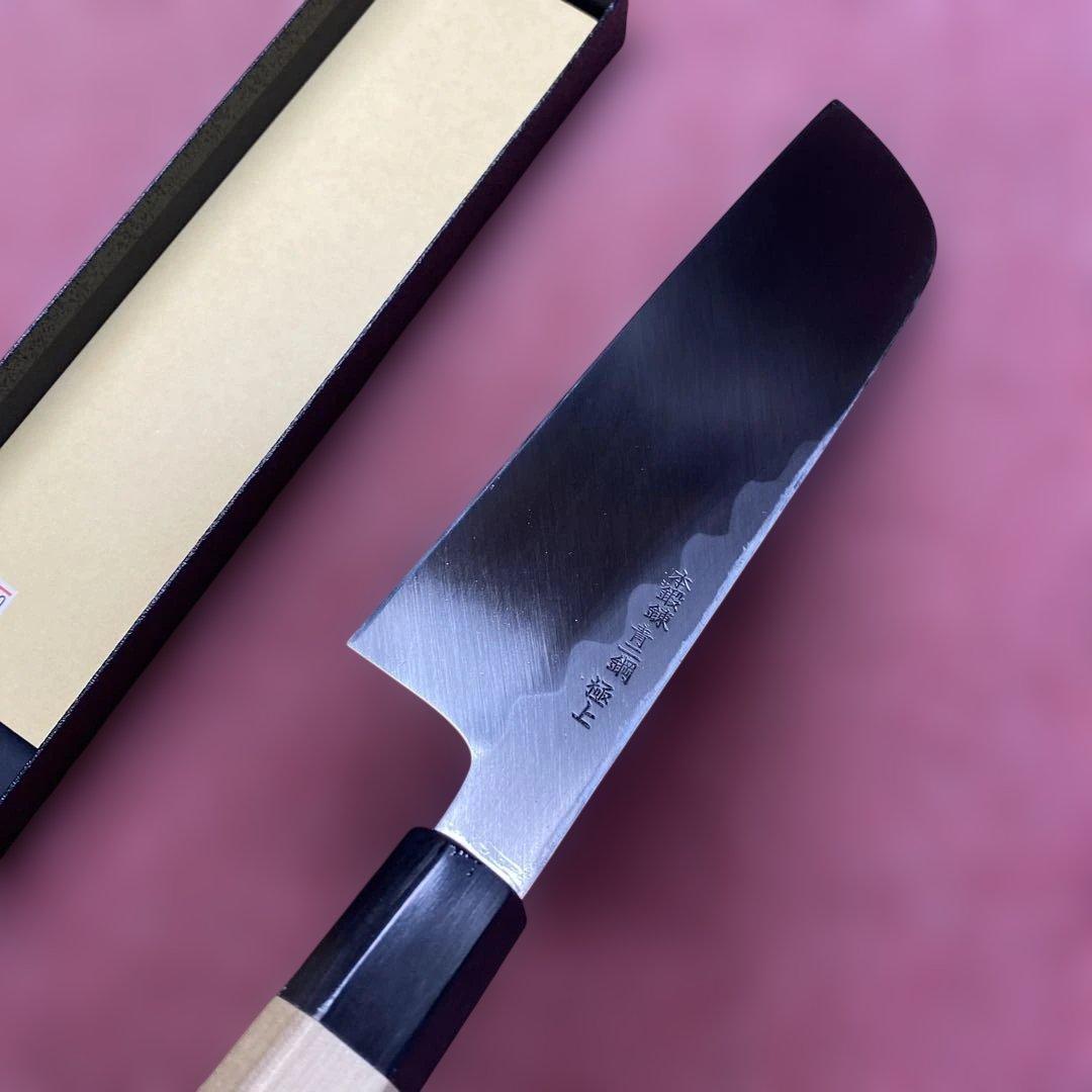 青二鋼　鎌型薄刃包丁　225㎜　7.5寸