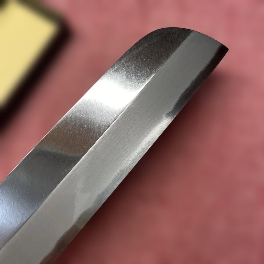 青二鋼　鎌型薄刃包丁　225㎜　7.5寸