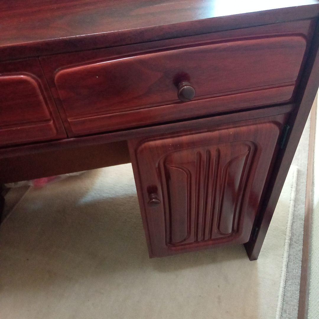 ダークブラウン 木製ドレッサー 鏡台