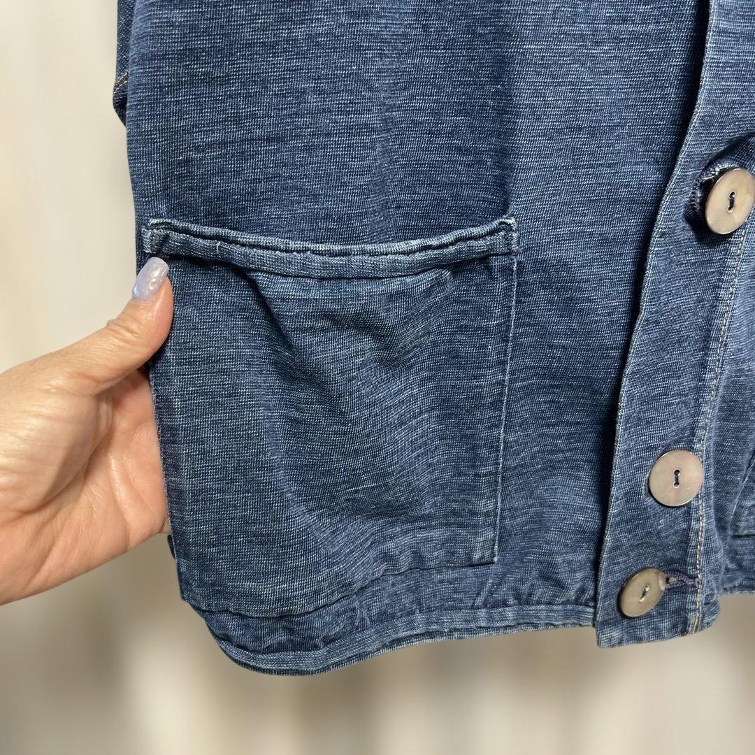 45R インディゴ　 　　　　でこぼこ天竺の908フーディ