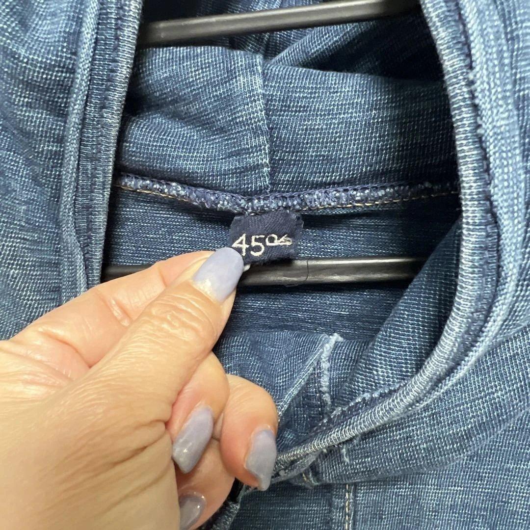 45R インディゴ　 　　　　でこぼこ天竺の908フーディ