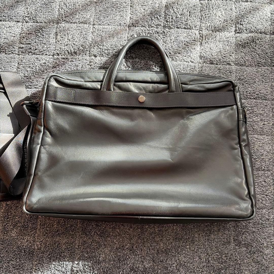 ポーター　ブラックレザービジネスバッグ