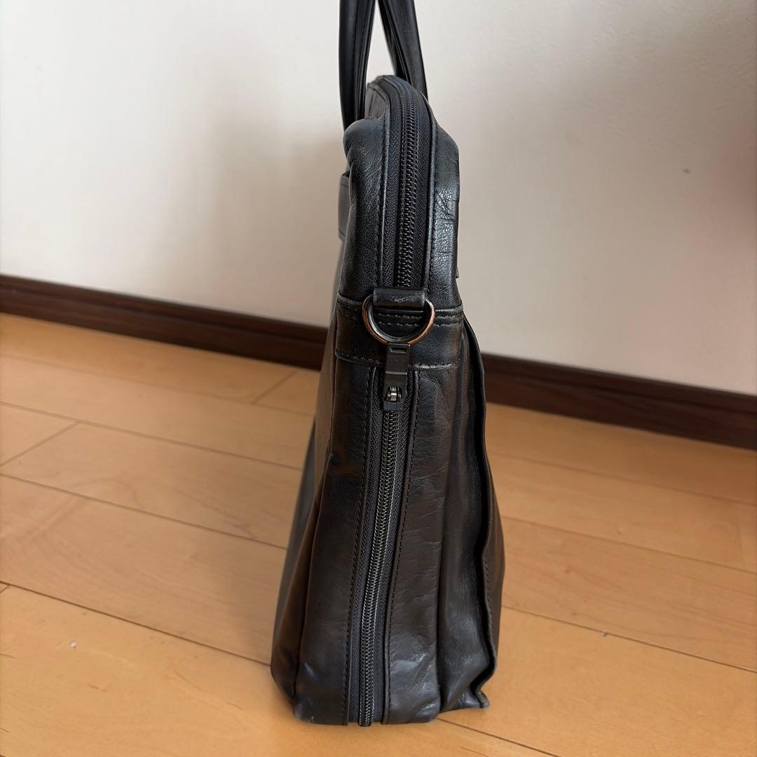 ポーター　ブラックレザービジネスバッグ