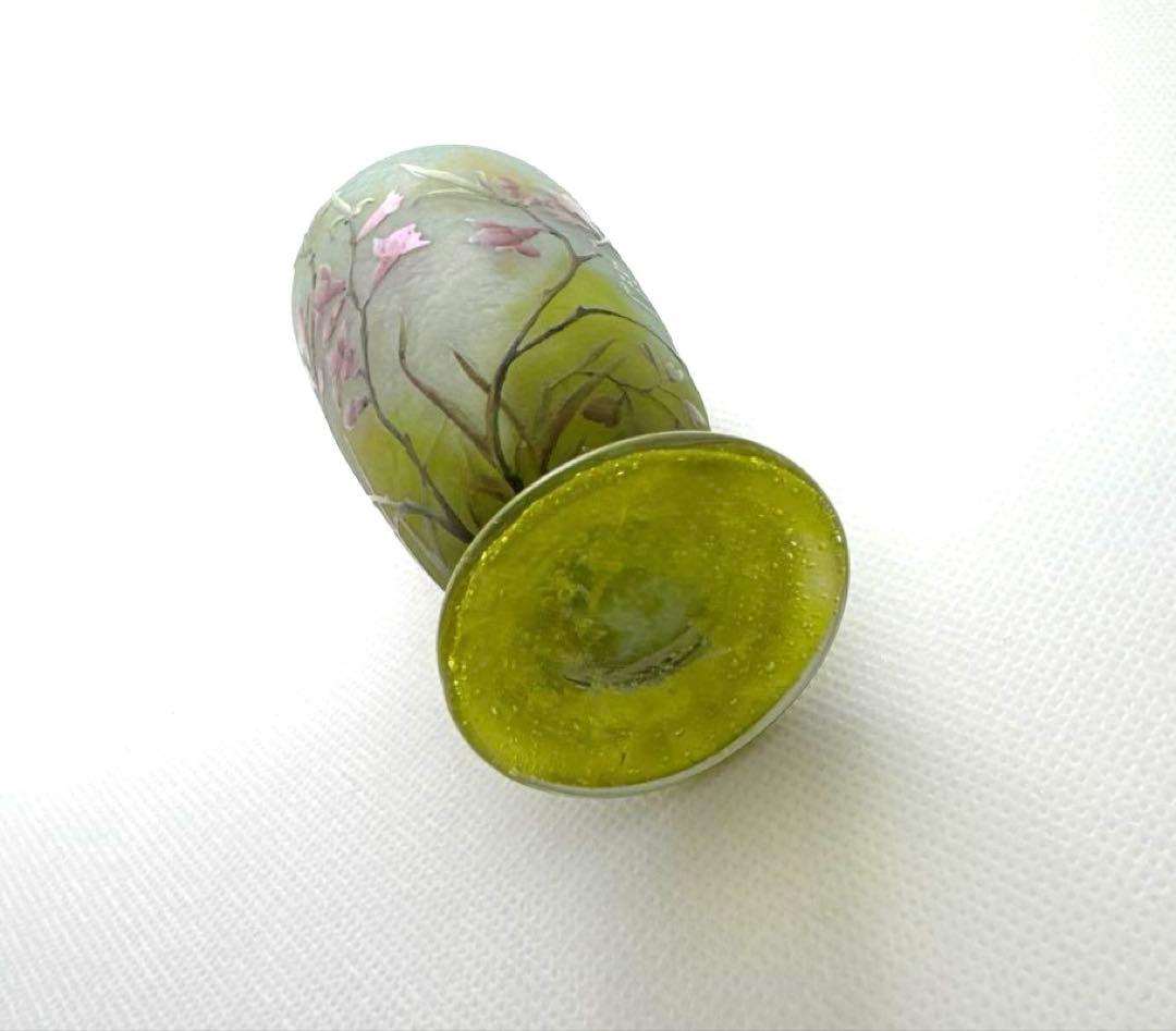 ★アンティークドーム 【 Daum 】★沈丁花文★花瓶★10.1 ㎝