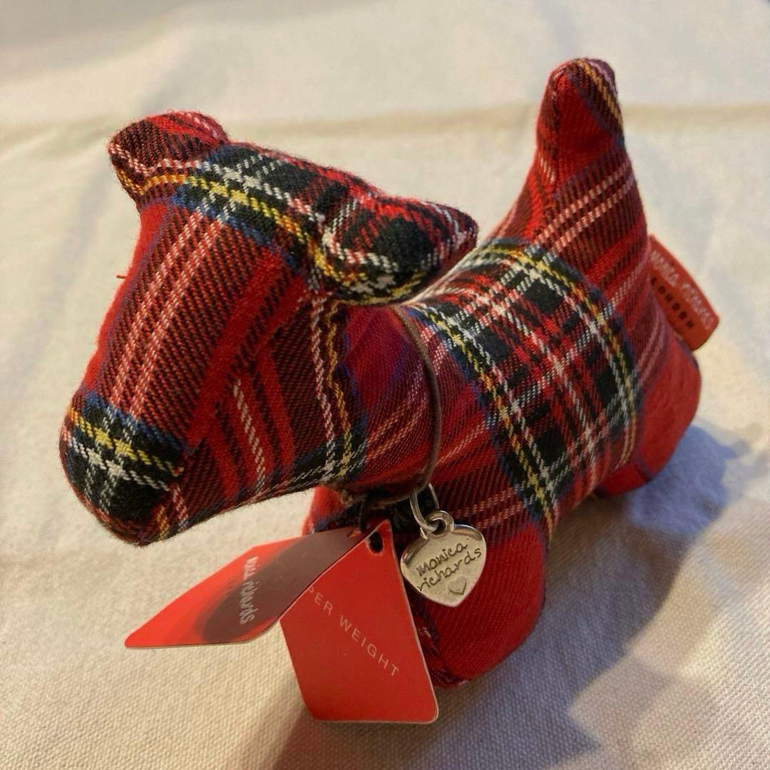 希少！モニカリチャードロンドン リトルドッグ ペーパーウェイト レッドタータン