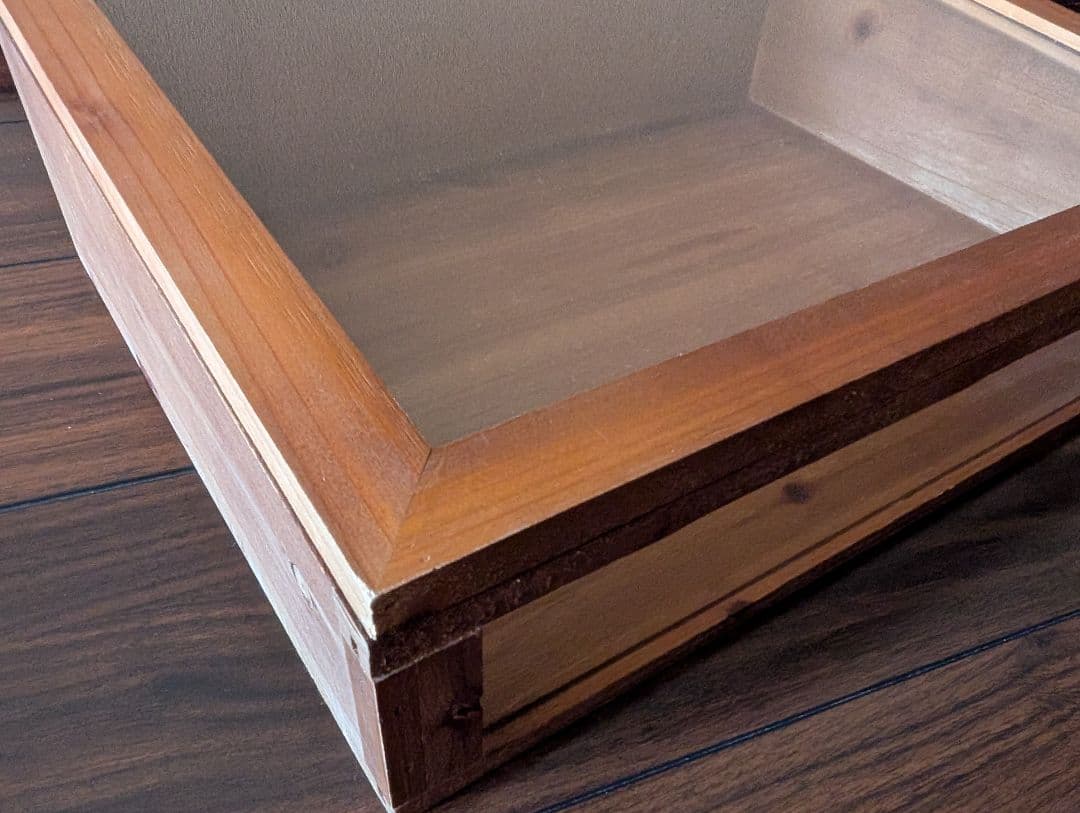 アンティーク調　木製透明ガラスケース　アクセサリーケース　木箱　ヴィンテージ調