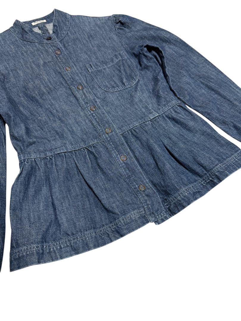 MIU MIU ペプラム フリル デザイン デニムシャツ ジャケット