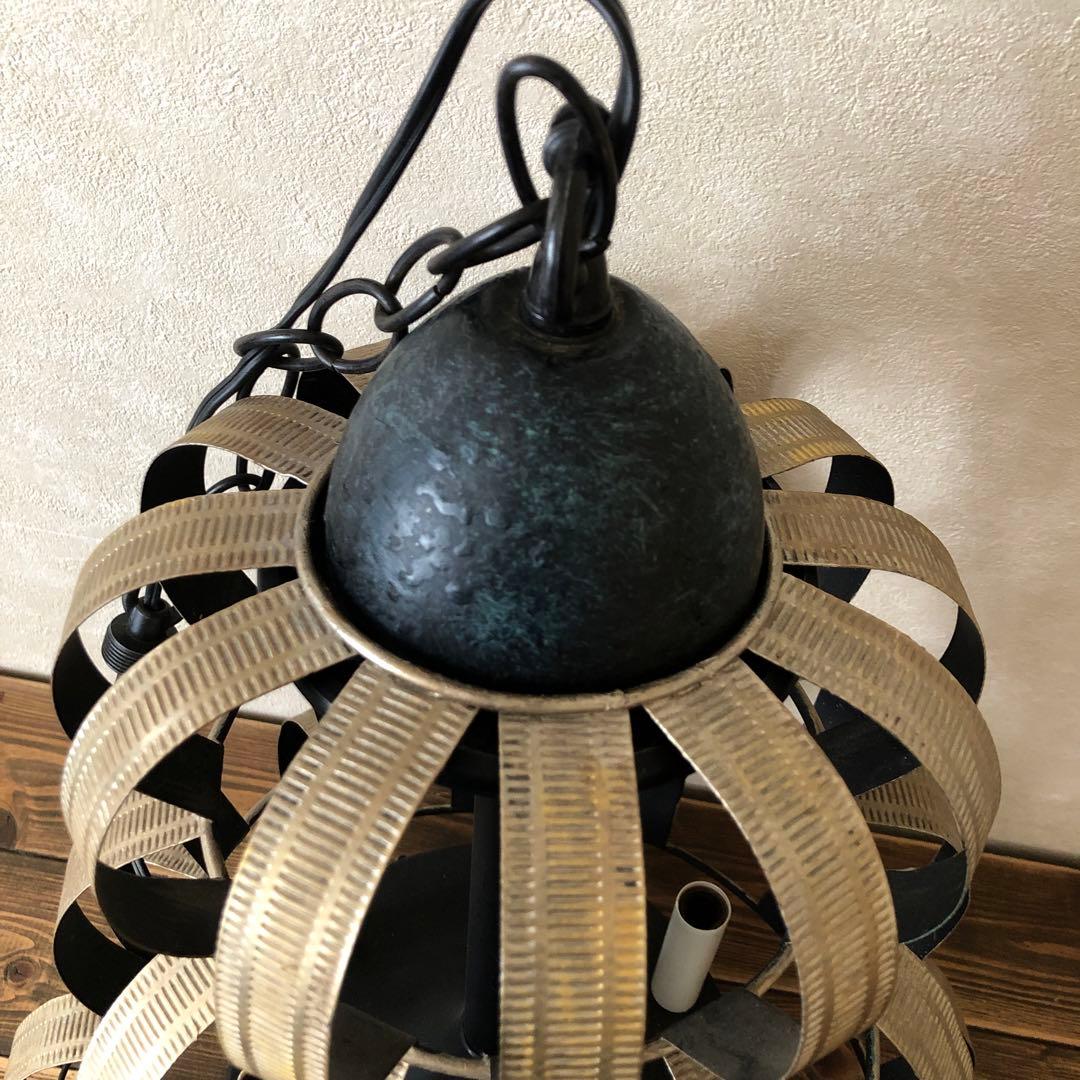 1960s メタルシェード 6灯 ペンダントランプ シャンデリア