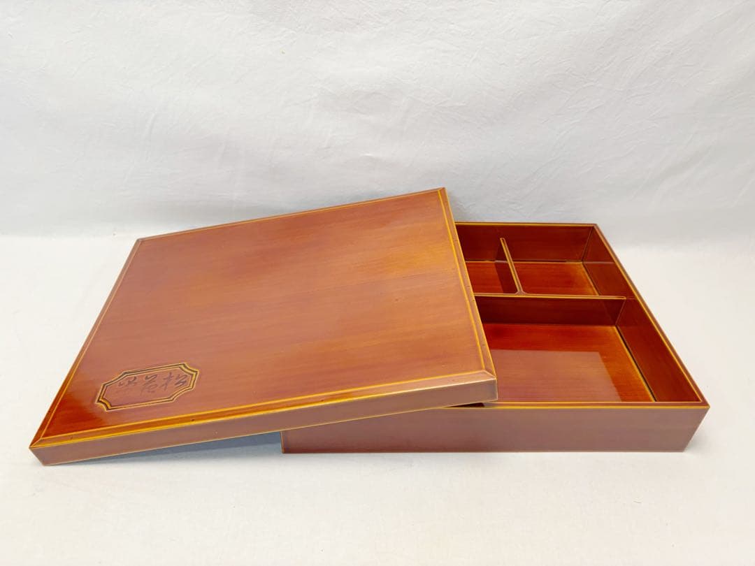 ほぼ未使用 茶道具 飛騨春慶塗 松花堂弁当 五客揃 汁碗5客付 会席道具 共箱