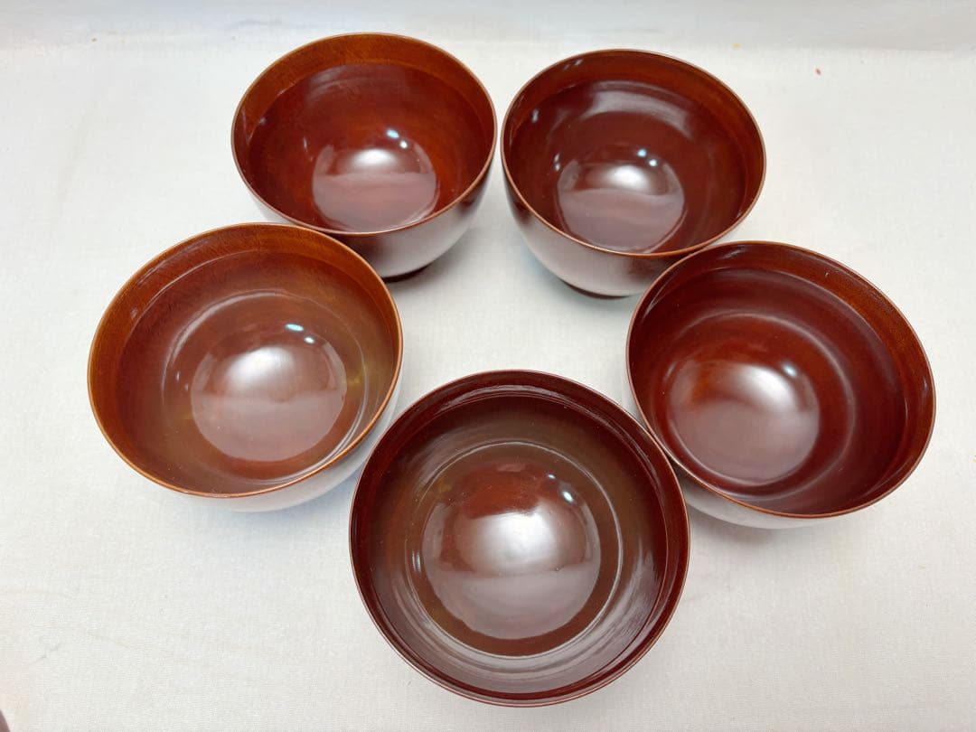 ほぼ未使用 茶道具 飛騨春慶塗 松花堂弁当 五客揃 汁碗5客付 会席道具 共箱