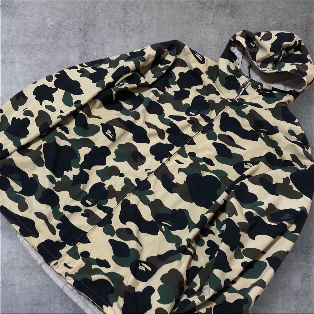 A BATHING APE カモ柄 ナイロンジャケット ジップパーカー　Lサイズ