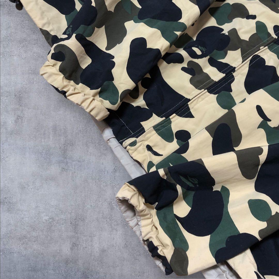 A BATHING APE カモ柄 ナイロンジャケット ジップパーカー　Lサイズ