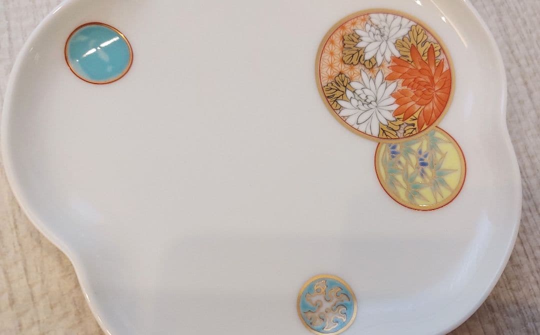 【新品】深川製磁　寿赤絵　トリプレット　緋(AKE)　3枚セット　宮内庁御用達