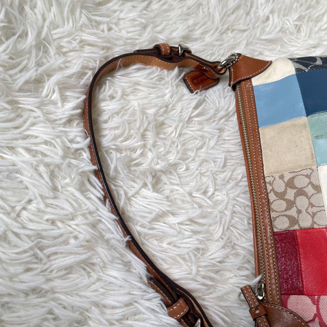 COACHコーチ パッチワークアクセサリーポーチショルダーバッグ7048